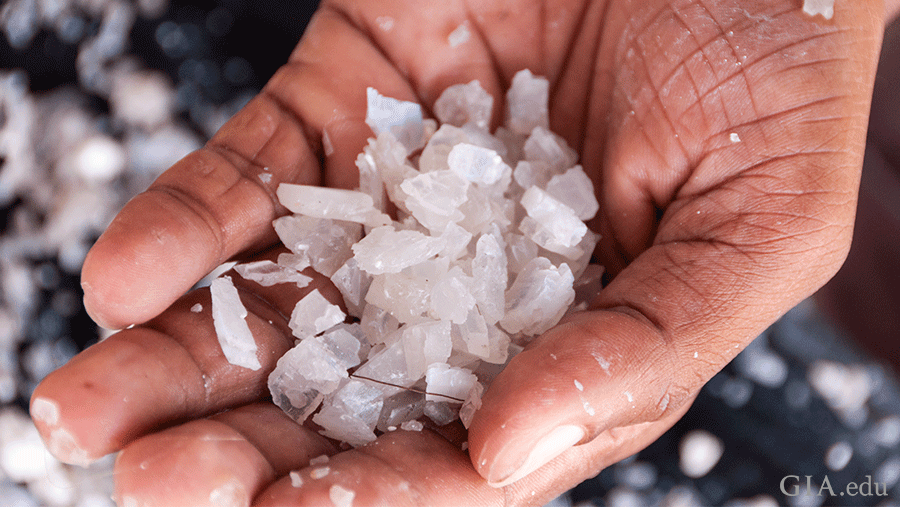 Rough moonstone found in Sri Lanka. Photo: Vincent Pardieu