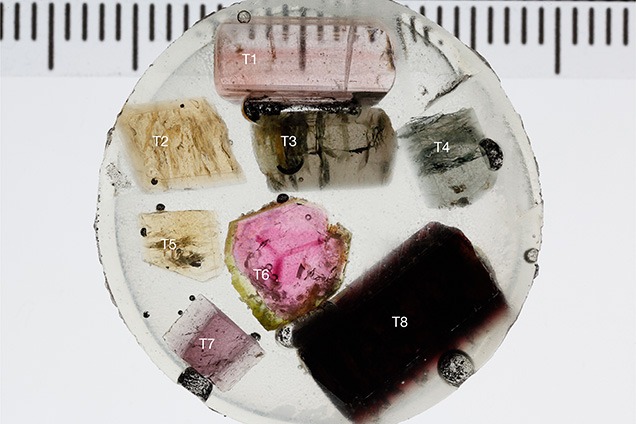 Tourmaline samples used for this study. Tourmaline samples used for this study.