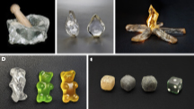 Examples include unheated brown specimens, heated rough material, and faceted stones.
