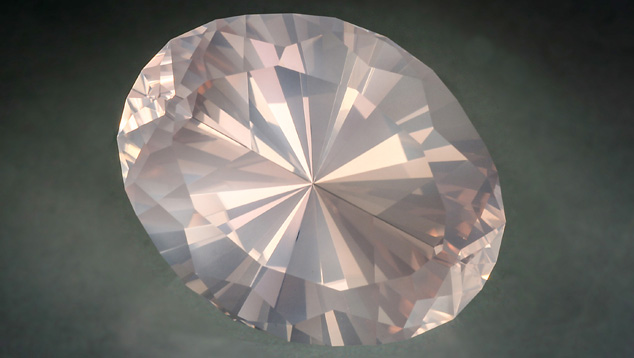 Gem designer John Dyer’s Regal Radiant cut shows off the soft pink color of this 63.37-ct. rose quartz. – Lydia Dyer, gem courtesy John Dyer & Co. Gem designer John Dyer’s Regal Radiant cut shows off the soft pink color of this 63.37-ct. rose quartz. – Lydia Dyer, gem courtesy John Dyer & Co.