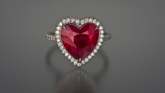 Heart Shaped Ruby Ring