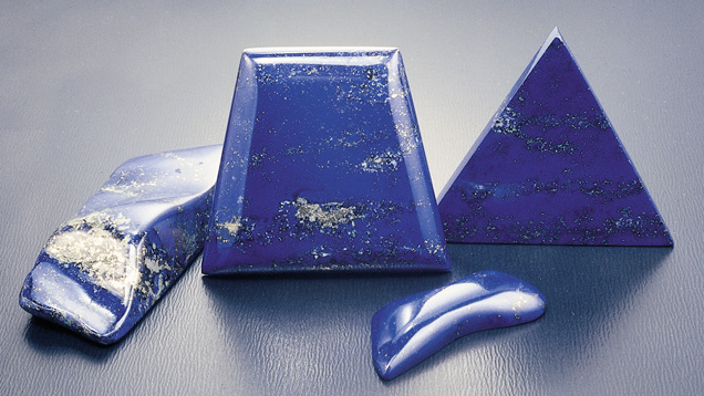 Lapis Lazuli. Freeform sculptures show off the beauty of high-quality lapis. - Robert Weldon, courtesy Gary Bowersox