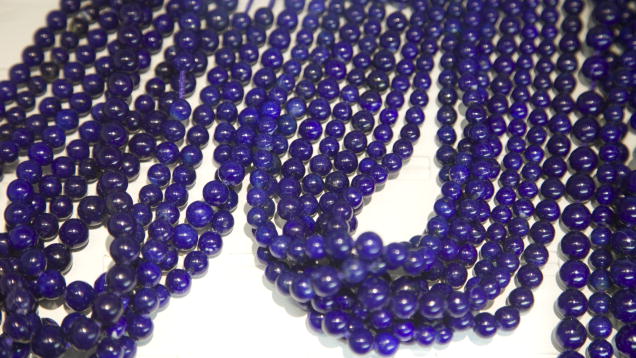Lapis Lazuli. This collection of lapis beads displays the gem’s subtle variations in shades of blue. - Valerie Power