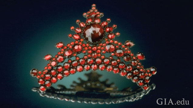 This antique hair comb set with Bohemian pyrope garnets from the Czech Republic is part of the National Gem Collection at the Smithsonian Institution. Courtesy: Chip Clark, Smithsonian Institution This antique hair comb set with Bohemian pyrope garnets from the Czech Republic is part of the National Gem Collection at the Smithsonian Institution. Courtesy: Chip Clark, Smithsonian Institution