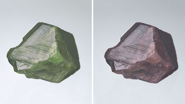 70.94-carat Alexandrite Rough. Even in its rough form, this 70.94-carat alexandrite shows attractive color change.