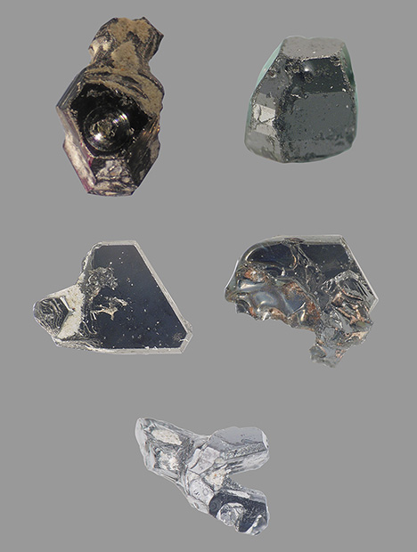 Several moissanite crystals Several moissanite crystals