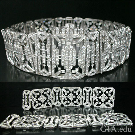The top photo shows the crown intact and the bottom photos shows the bracelet sections.