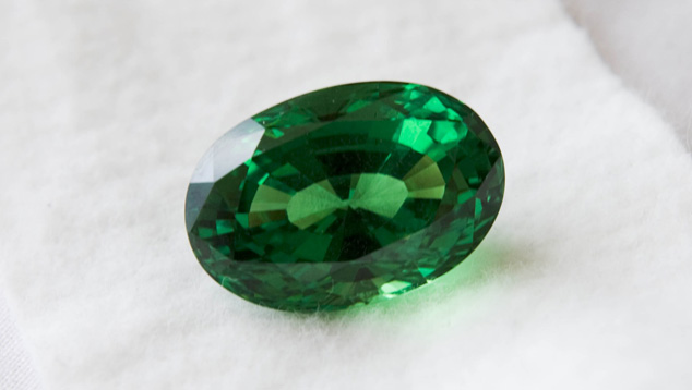 68.82 Carat Tsavorite Garnet. This tsavorite garnet has an appealing green color and is a 68.82-carat gem. - Courtesy New Era Gems