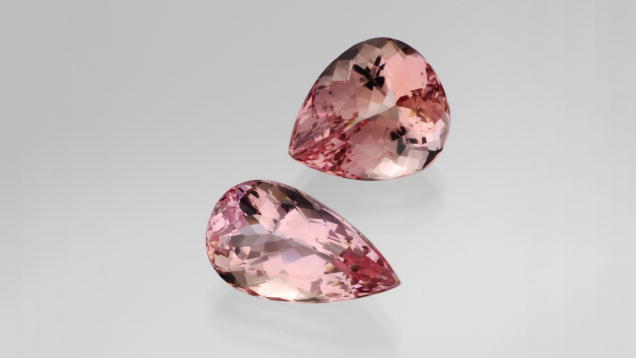 Morganite. Mention of the name morganite immediately brings to mind beautiful pastels of pink, purplish pink, and orangy pink. - Robert Weldon, courtesy Mayer & Watt, Maysville, Kentucky