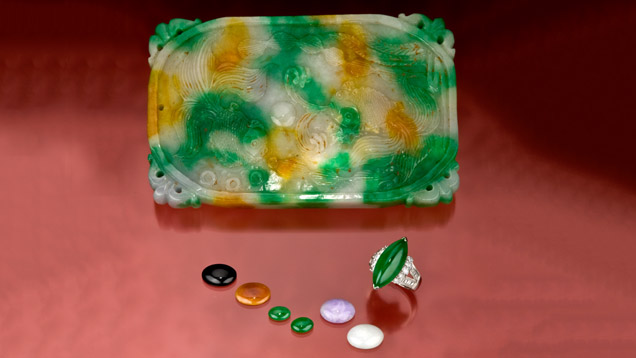 Jadeite Carving. Jadeite is available in a wide range of sizes for jewelry as well as carvings. - Gift of Sophie Leu