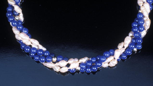 Lapis Lazuli. Lapis lazuli beads contrast beautifully with freshwater cultured pearls in this lovely necklace. - Mike Havstad