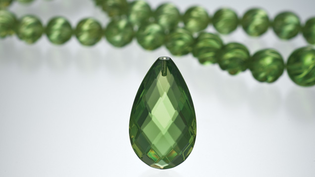 Green Amber. Green amber’s color can be produced by treatment with heat and pressure. - Courtesy Treasure Green Amber, Ltd.