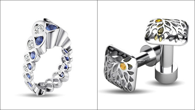 Erik Stewart Ring and cufflinks Erik Stewart Ring and cufflinks