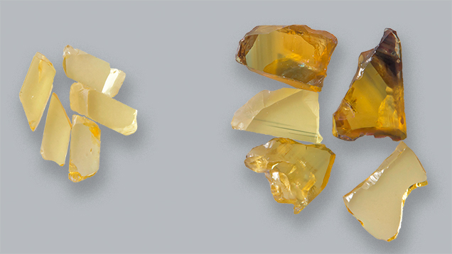 FA16-GNI-Figure-15_207927-636x358.jpg. Natural-color yellow sapphires with FTIR features of Punsiri-treated sapphire.
