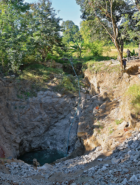 Pink sapphire mining pit at Kibuko, Tanzania Pink sapphire mining pit at Kibuko, Tanzania