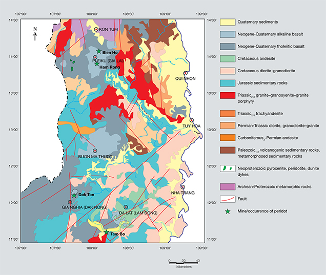 FA16-Thuyet-Figure-1_208150-636x527.jpg. Geological map of peridot deposits in south-central Vietnam