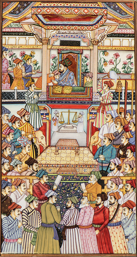 Painting of Shah Jahan in his court Painting of Shah Jahan in his court