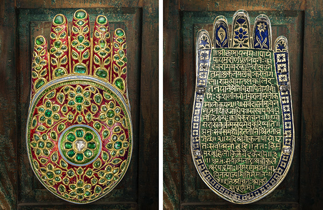 Seventeenth-Century hand of Vishnu with exquisite enameling Seventeenth-Century hand of Vishnu with exquisite enameling