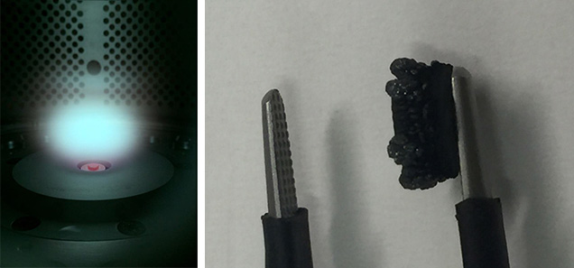 真空室内的合成钻石晶体 真空室内的合成钻石晶体