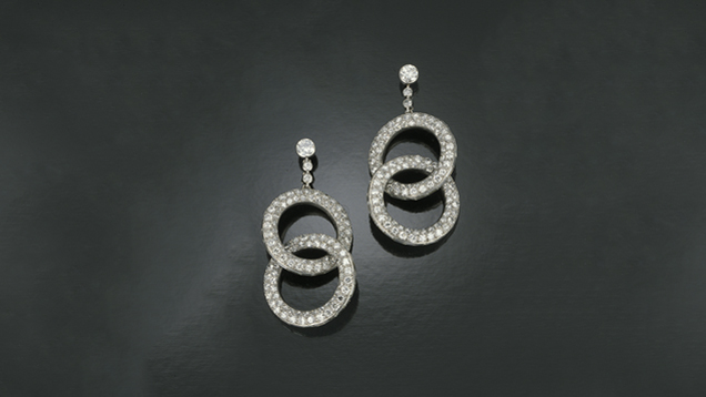 Cartier Diamond and Platinum Earrings Cartier Diamond and Platinum Earrings