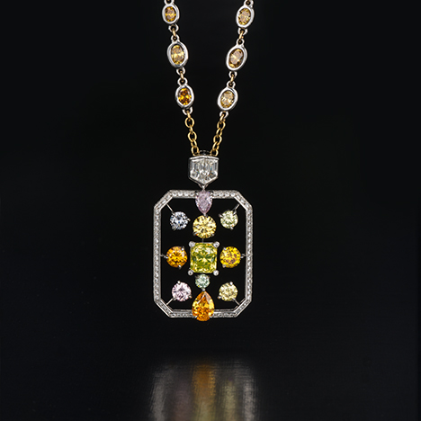 Diamond and platinum pendant