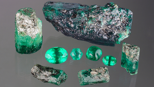SP17-GNI-Ethiopian-emerald-fig1_212268-636x358.jpg. Suite of untreated Ethiopian emeralds