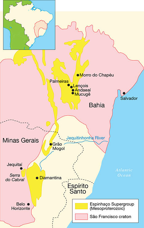 Map of the São Francisco craton Map of the São Francisco craton