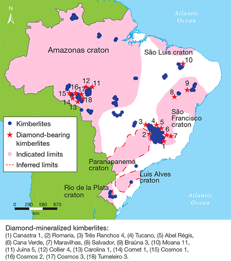 Distribution of Brazilian kimberlites Distribution of Brazilian kimberlites