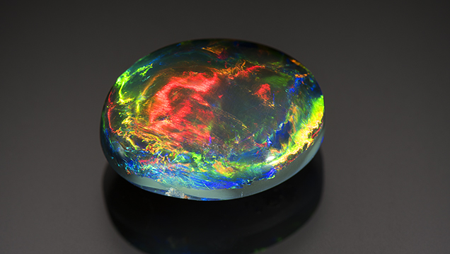 Australian black opal sourced by Emil Weis from Lightning Ridge
