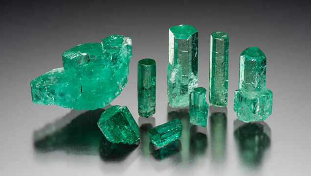 Emerald rough from Colombia’s Coscuez mine.