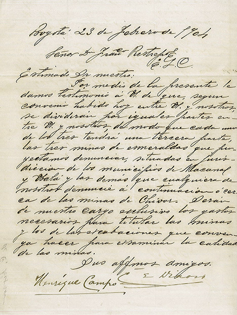 1904 letter to Restrepo 1904 letter to Restrepo