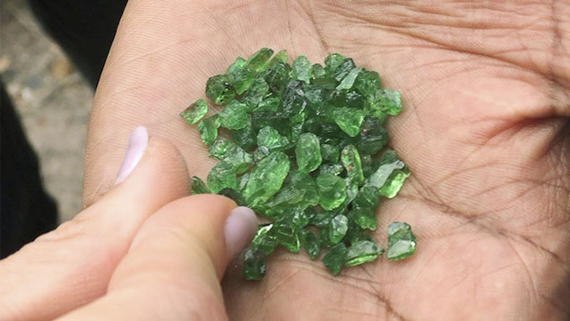 Figure 4. Rough tsavorite mined from a site in Kenya. Photo courtesy of Virtu Gem. Figure 4. Rough tsavorite mined from a site in Kenya. Photo courtesy of Virtu Gem.