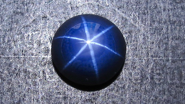 This specimen was revealed to be a synthetic star sapphire. This specimen was revealed to be a synthetic star sapphire.