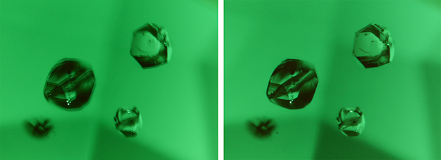 A polarizing filter placed between the objective lens and the subject, which eliminates image doubling in this tourmaline. A polarizing filter placed between the objective lens and the subject, which eliminates image doubling in this tourmaline.