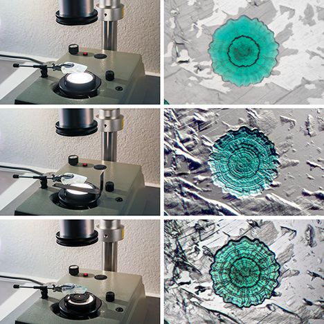 Lighting and shadowing tools to create various effects in photographing an epigenetic malachite disc. Lighting and shadowing tools to create various effects in photographing an epigenetic malachite disc.
