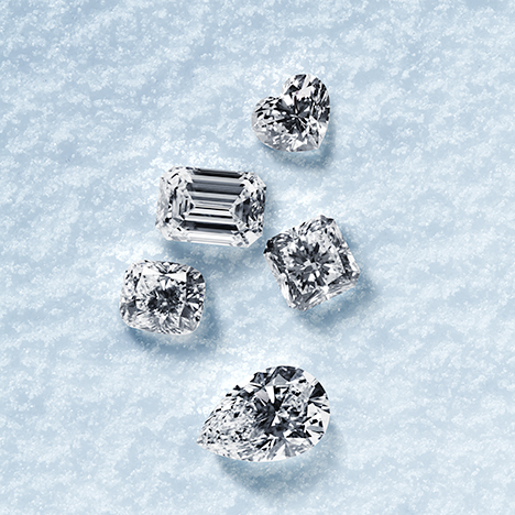 Faceted Diavik diamonds Faceted Diavik diamonds