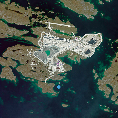 Photo of the Diavik mine, taken from space Photo of the Diavik mine, taken from space