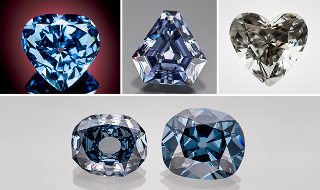 Recently discovered and legendary diamonds in the blue/gray/violet color range Recently discovered and legendary diamonds in the blue/gray/violet color range
