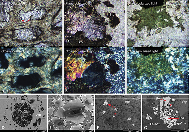 Polarized optical and BSE images of black nephrite from Guangxi Polarized optical and BSE images of black nephrite from Guangxi