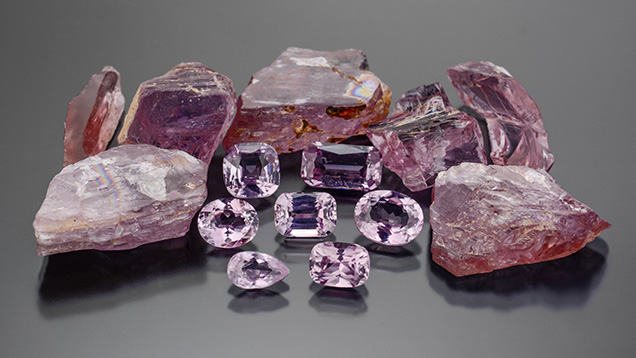 Purplish pink diaspore reportedly from Afghanistan.