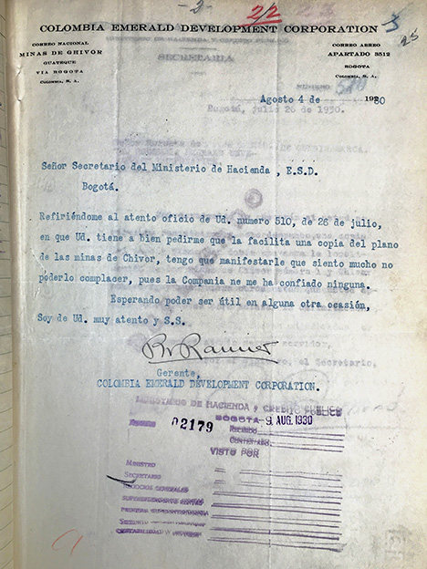 1930 letter from Peter Rainier 1930 letter from Peter Rainier