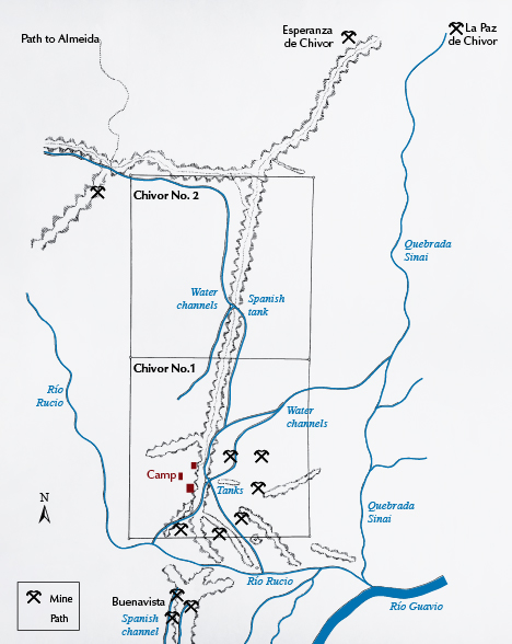 Chivor 1 and 2 mining claims map from 1941 Chivor 1 and 2 mining claims map from 1941