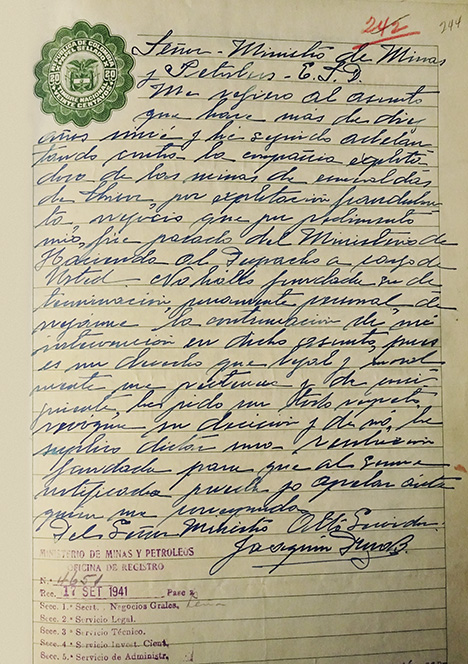 Letter from Joaquín Daza Letter from Joaquín Daza