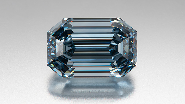The type IIb 15.10 ct De Beers Cullinan Blue diamond, graded by GIA. The type IIb 15.10 ct De Beers Cullinan Blue diamond, graded by GIA.