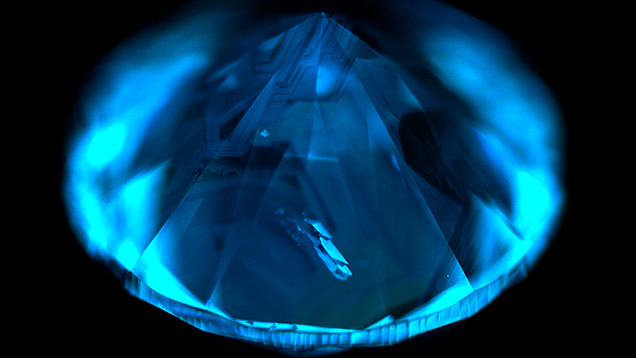The diamond inclusion is clearly seen within the diamond host.