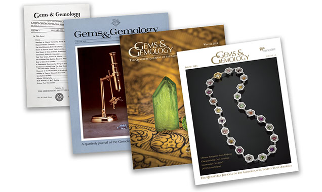 Gems & Gemology covers from 1934 to 2024. Gems & Gemology covers from 1934 to 2024.