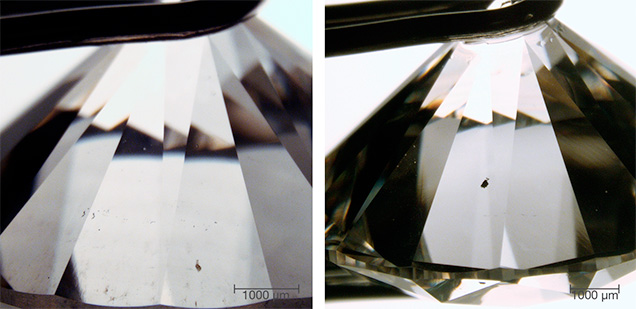 Inclusions in large CVD synthetic diamonds