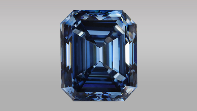 10.08 ct HPHT synthetic diamond with color equivalent to Fancy Deep blue