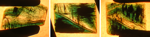 Growth and color zoning in type 1 Nacken synthetic emerald Growth and color zoning in type 1 Nacken synthetic emerald