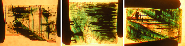 Growth layers in type 1 Nacken synthetic emerald Growth layers in type 1 Nacken synthetic emerald